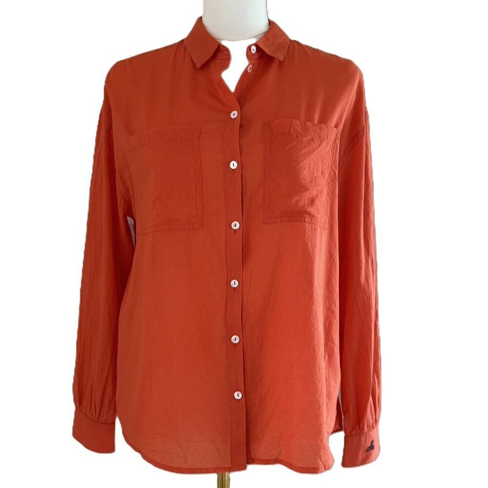 MKT Studio | 100% Cotton Orange Button Down Shirt Sz 40 (US 8)